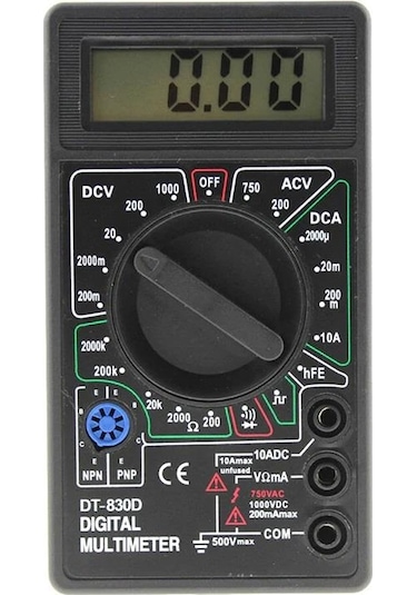 Dijital Avometre Multimetre  Ölçü Aleti Akım Voltaj Direnç Ölçer