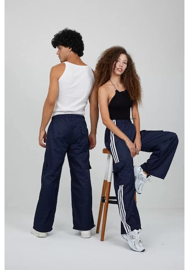 Paradise Unisex Üç Şerit Cargo Eşofman Altı Lacivert