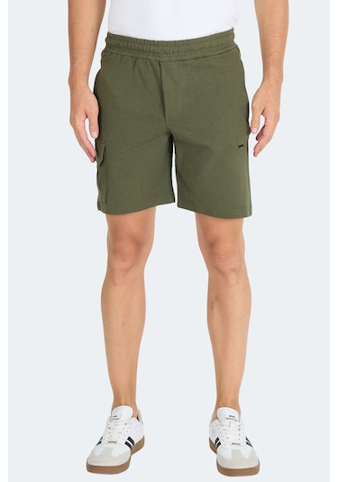 Slazenger Neck I Erkek Fermuar Cepli Haki Şort Haki