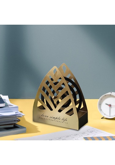 Dolıty Retro Metal Brülör Çerçeve Rafı Açık Patios Altın Altın