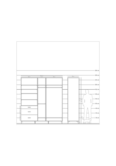 Kronos Dolap 9 Raflı 3 Çekmeceli 3 Askılı 220x59x243 Çam-çam/aytaşı Atlas Çam/aytası