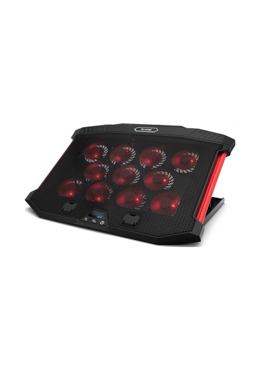 X100R Kırmızı Ledli 11 Fanlı Laptop Soğutucu 8 Ayarlanabilir Notebook Dizüstü Standı