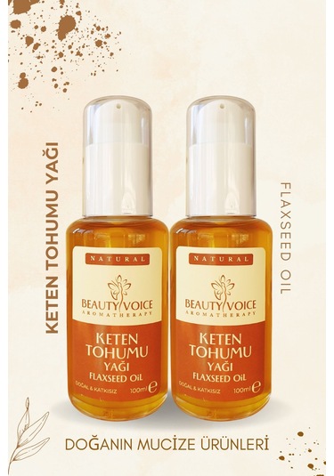 Beauty Voice %100 Saf Keten Tohumu Yağı 2li Set - Losyon Şişe