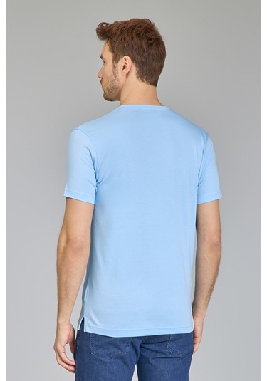 Bisse Supima Gömlek Yaka Cool Touch Erkek T-shirt Açık Mavi Ts24y24106 D33 Açık-mavi