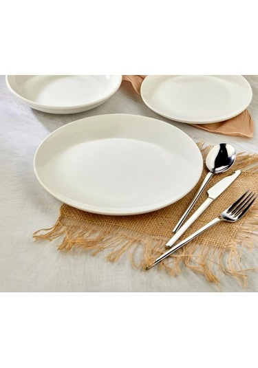 Cooker Porselen Servis Tabağı 23 Cm 6'lı Beyaz