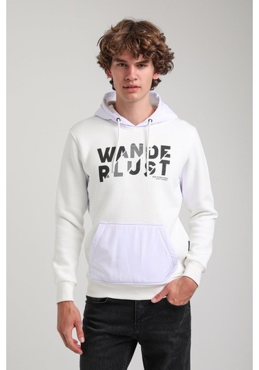 Kapüşonlu Ekru Slim Fit Hoodie 23fwm64059 Ekru