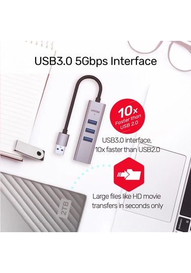 Unitek 4-in-1 Ethernet Hub Y-3088b Ttkunı0016