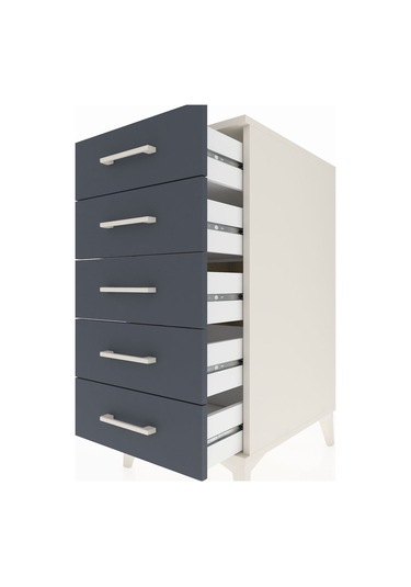 Kronos Komodin 5 Çekmeceli 44x59x96 Aytaşı-antrasit Aytaşı