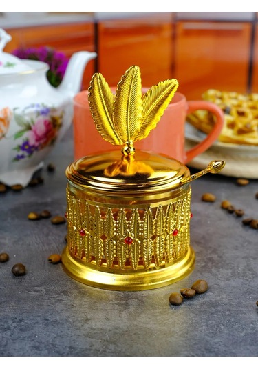 Repast 10x15 Cm Ölçülerinde Kaşıklı Şekerlik 267568352 Altın Rengi