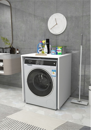 Enda Home Çamaşır Makinesi Dolabı 89x65 Cm Beyaz Beyaz