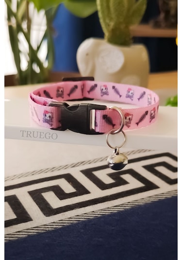 Truego İskelet Kedi Ve Köpek Boyun Tasması Pembe 1 x 19-31 CM