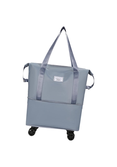 Homyl Katlanabilir Seyahat Çantası Tekerlekli Genişletilebilir El Mavi Tek Genişlet