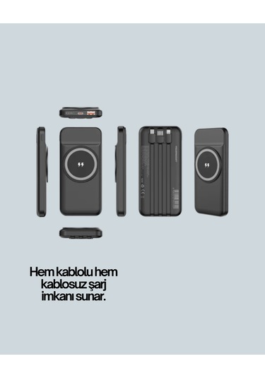 22.5w Hızlı + 15w Kablosuz Şarj - Akıllı Powerbank İle Her An Enerji Çoklu