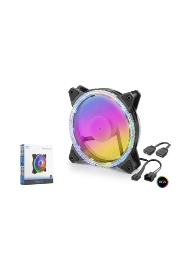 Nodar Nd2663 Kasa Fanı İç Ve Dış Kristal Argb 120 Mm Siyah