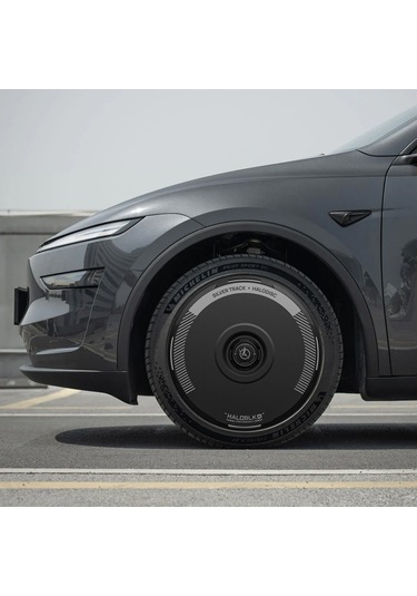 Haloblk Halodısc 2 Silver Track - Tesla Model Y - 19 İnç Aerodinamik Siyah Jant Kapağı - 4 Adet