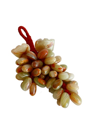 Doğal Oniks Taş 50 Taneli Üzüm Dekor Feng Shui Bereket Ve Bolluk Sembolü, El Yapımı Şık Ev Aksesuarı Kahverengi