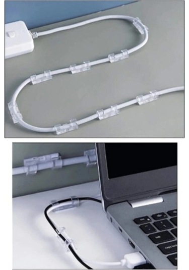 Kablo Sabitleyici Klipsler 20 Adet Kablo Düzenleyici Duvar Fayans Cam Kablo Tutucu Yapışkanlı Klips 5131