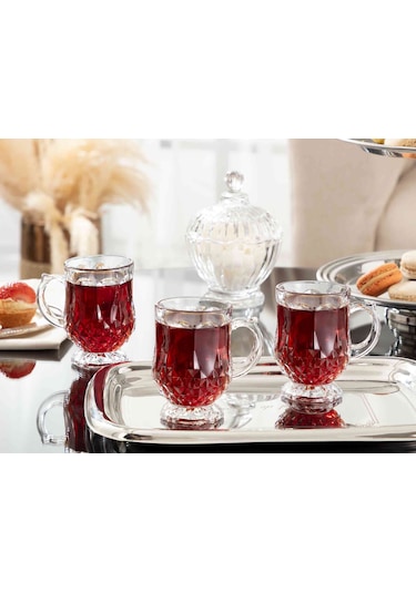Madame Coco Miquel 4'Lü Çay Fincanı 115 ML Şeffaf