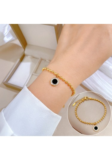 Jzcat Titanyum Çelik Hip Hop Bilezik Altın Moda Temperament Basit Bilezik-gsl44