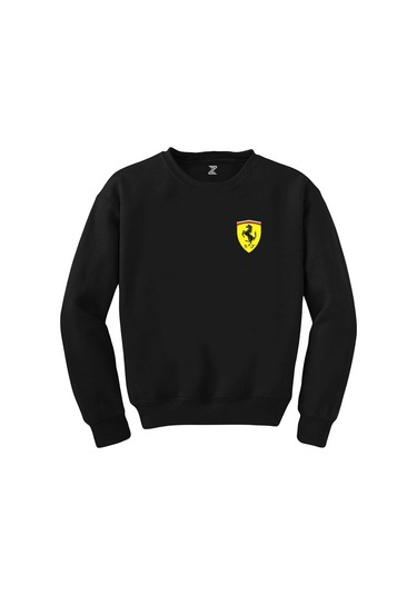 Ferrari Logo Siyah Sweatshirt