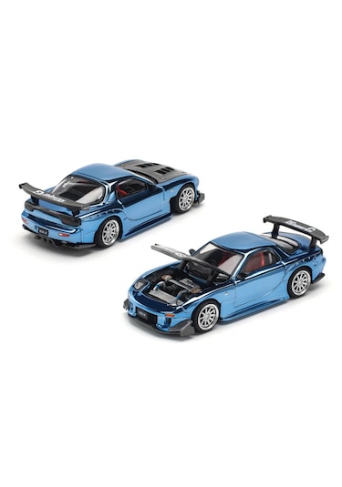 Mazda Rx7 Re-amemıya Wıdebody Blue Chrome 223 By Pop Race 1/64