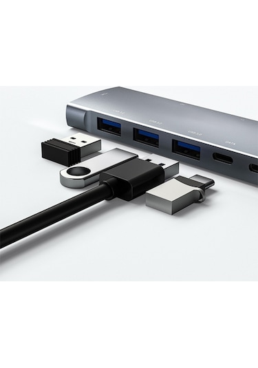 Ally 9 In1 Type C Hub 4K 30Hz Ethernet,Hdmi Usb 3.0,Sd,Pd Adapt-Gri