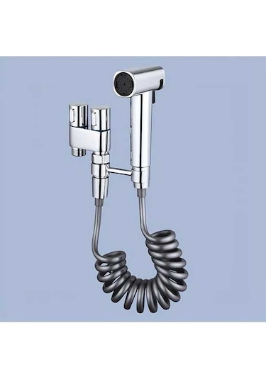 Fastbuy Dream011 Gümüş Renkli İki Çıkışlı Çift Fonksiyonlu Yüksek Basınçlı Püskürtme Tabancası Seti Banyo Çamaşır Pratik Elek Gümüş