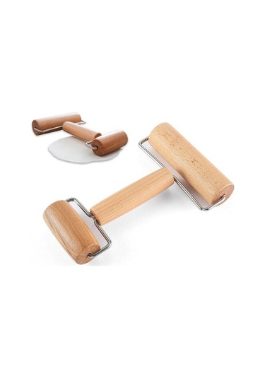 Çift Uçlu Ahşap Itme Hamur Oklava Manuel Pizza Rulo Çerez Pişirme Aracı