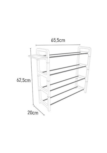 DecoBella 4 Katlı Ayakkabılık Siyah