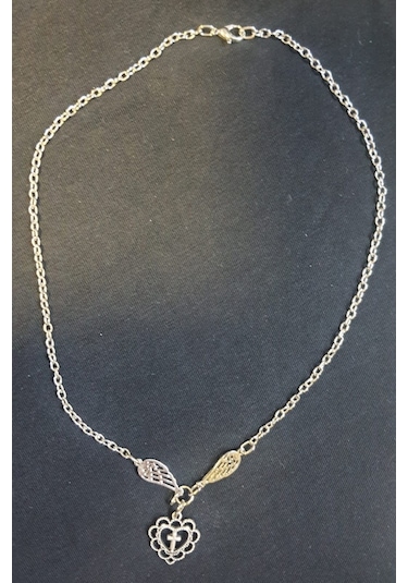 Dükkan Design Wings Heart Cross Kolye Çok Renkli