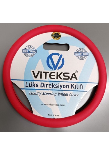 Viteksa Lüks Kokusuz Sert Silikon Direksiyon Kılıfı Kırmızı