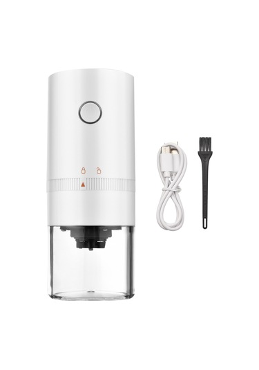 Lemestar Usb Şarjlı Minik Kahve Değirmeni - Ayarlanabilir Pürüzlülük, Hızlı Öğütme, Taşınabilir Beyaz Beyaz