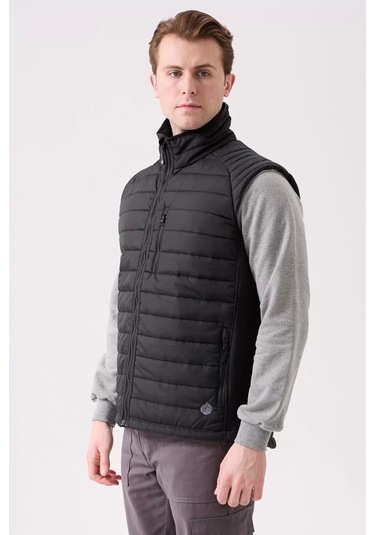 Erkek Kışlık Şişme Yelek Hafif Ve Sıcak Nepeta Bomber Suya Siyah
