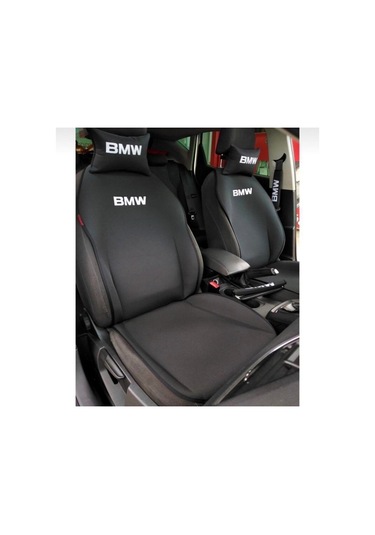 Bwm Nakışlı Ön İkili Oto Koltuk Minderi 2 Adet Boyun Yastığı 2 Ad