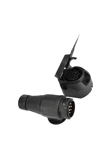 Springsun 12v Avrupa Standartı 13 Pinli Tırnak Soketi Seti - Konnektör, Demirleme Braketi İle - Fren, Sinyal Ve Yan Lambaları İçin - Karavan, Kamyon, Tırnak Uyumlu