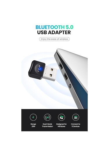 Wireless Bluetooth Adapter 3mbps Bluetooth Dongle Bt 5.0 For Laptop Headsets