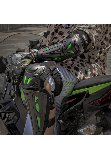 Sones Motolsg MT-05 2'si 1 Arada Motosiklet Bisiklet Sürme Koruyucu Dişli Dirsek Pedleri Yeşil