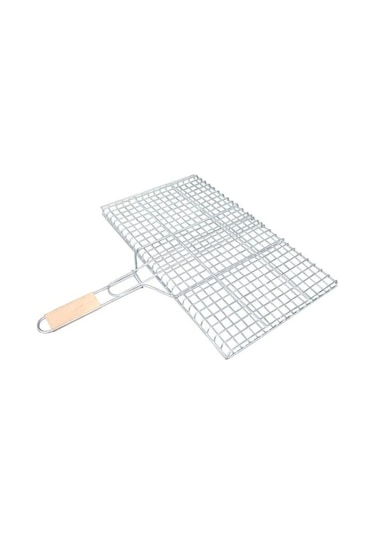 Ahşap Saplı Mangal Izgarası Galvanizli Paslanmaz Kafes Demir 30 X