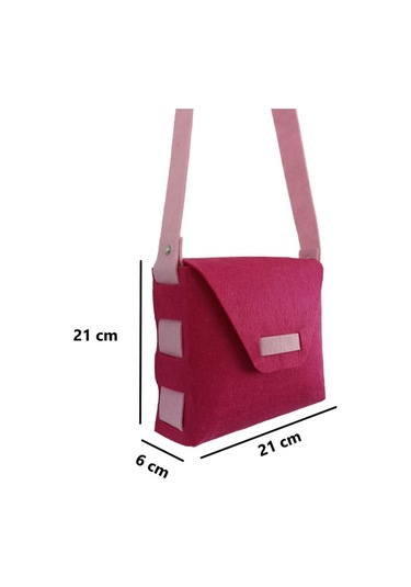Kız Çocuk Omuz Çantası Keçe Sağlıklı Dikişsiz Etkinlik Günlük Çanta Fuşya
