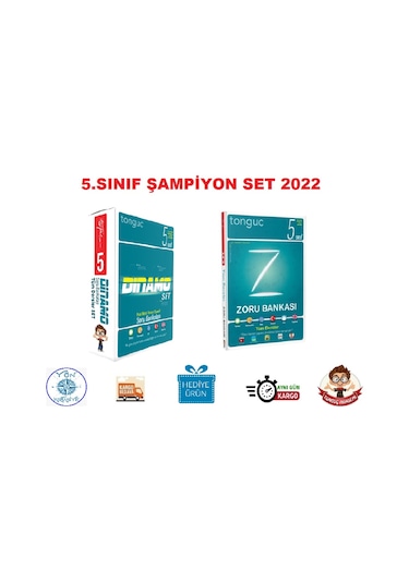 Tonguç Akademi 5. Sınıf Şampiyon Seti 2022 Hediyeli