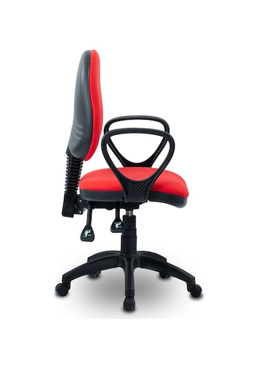 Ofiscombin Ofis Büro Sırt Ayarlanabilir Döner Tekerlekli Öğrenci Ders Çalışma Koltuğu Kirmizi Kumaş 00047499202