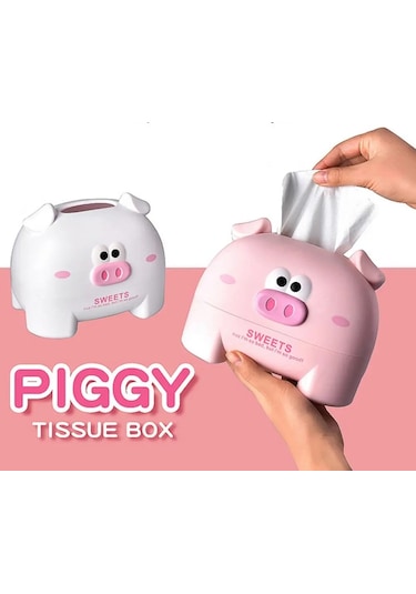 Mor-peçete Kutusu Çıkarılabilir Kapak Hayvan Şekli Büyük Kapasiteli Depolama Yaratıcı Inek Domuz Araba Doku Kutusu Tutucu Ev Gereçleri