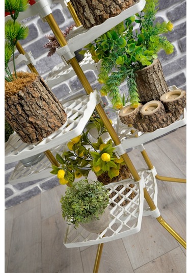 Fullreyon Vailante 10'Lu Çiçeklik Saksı Standı Dekoratif Saksılık Diğer