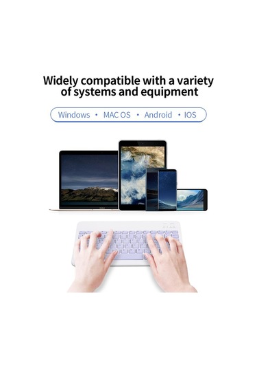 10 İnç Kablosuz Bt Klavye Threesystem Evrensel Renkli Şarj Edilebilir Bt Klavye Cep Telefonu