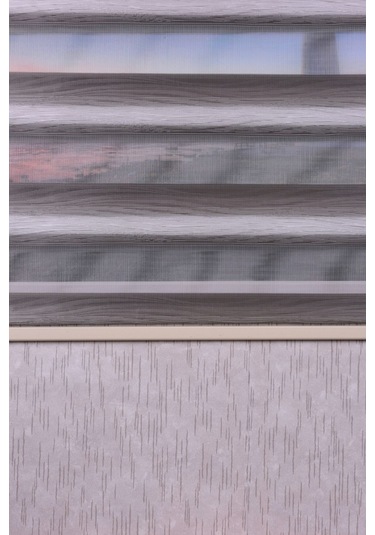 Bej Kendinden Desenli Etek Dilimsiz Ds 11717-v1 Zebra Stor Güneşlik Perde