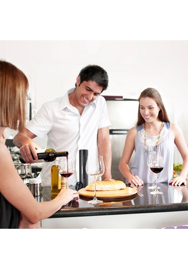 Ranyeek Siyah Akıllı Şarap Açıcı - Pilli Otomatik Wine Opener, Hızlı Ve Hijyenik Kullanım, Foil Kestiği İçerir Piller Dahil Değil Siyah