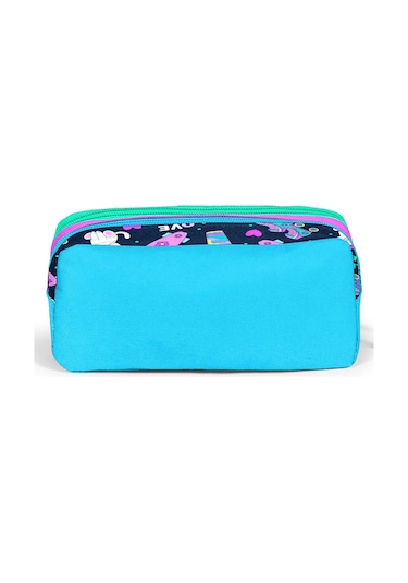 Coral High Kids Lacivert Pembe Kedili Paten Desenli İki Bölmeli Kalem Çantası 12091