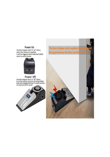 Supermarket1 3'lü Kapı Durdurucu Alarm - 120 Db Siren, Seyahat İçin Kullanışlı