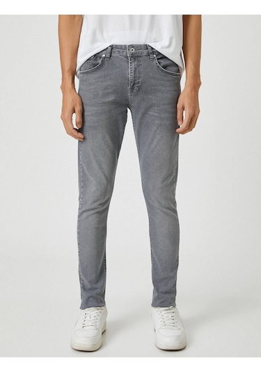 3SAM40025ND Koton Super Skınny Erkek Jean Pantolon GRİ Gri