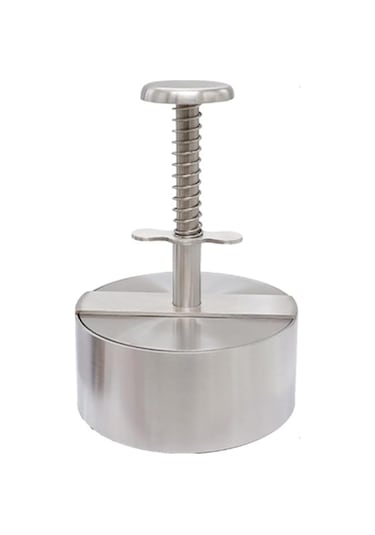Yaylı Düğmeli Ayarlanabilir Burger Presi Hamburger Köfte Makinesi, Paslanmaz Çelik Yapışmaz Dolgulu Hamburger Presi Makinesi 10 Cm